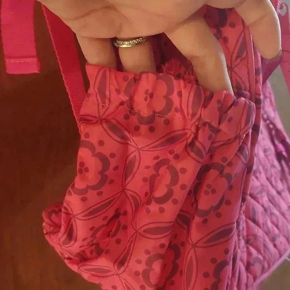 NWOT Kaddie and Libbie pink quilted Bookbag - Picture 3 of 7